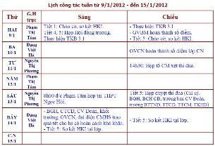 Lịch l�m việc tuần 40 (từ 25/5/2026 đến 31/5/2026)